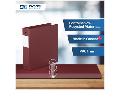 Davis Group Easyview Premium 2" 3-Ring View Binders, Burgundy, 6/Pack (8413-08-06)