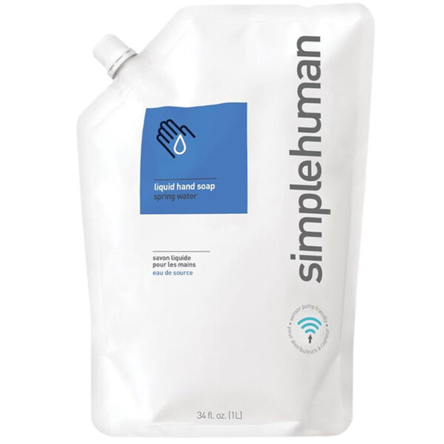 simplehuman Hand Soap Refill, Spring Water, 34 fl oz., 6/Carton (CT1021)
