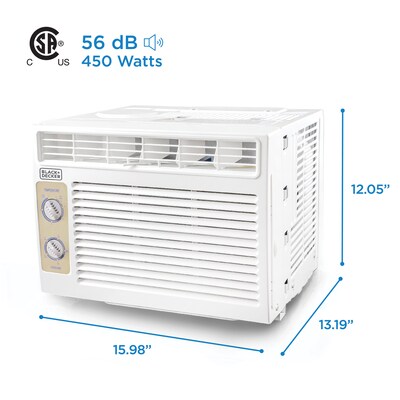 Black & Decker 5000 BTU Window Air Conditioner with Remote, White (WACBD05MWT6)