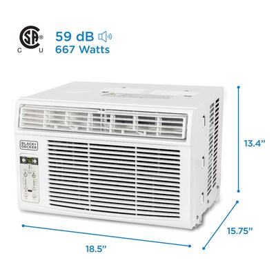 Black & Decker 8000 BTU Window Air Conditioner with Remote, White (WACBD08WT6)