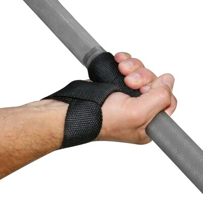 GoFit Black Cotton Wrist Straps, (GF-CWS)