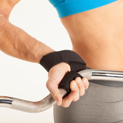 GoFit Black Cotton Wrist Straps, (GF-CWS)