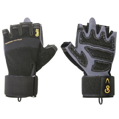 Gofit Diamond-Tac Medium Weightlifting Gloves, Black (GF-DTACW-MED)