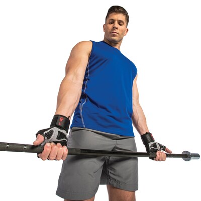 GoFit Xtreme Black Wrist-Wrap Gloves with Articulated Grip, Medium (GF-EXTW-MED)