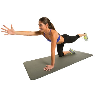 GoFit Gray 2-ft. x 6-ft. Fitness Mat with Carrying Strap, (GF-FTMAT)