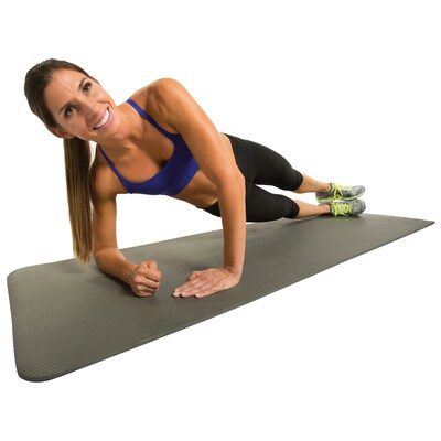 GoFit Gray 2-ft. x 6-ft. Fitness Mat with Carrying Strap, (GF-FTMAT)