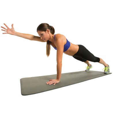 GoFit Gray 2-ft. x 6-ft. Fitness Mat with Carrying Strap, (GF-FTMAT)