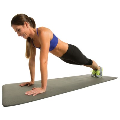 GoFit Gray 2-ft. x 6-ft. Fitness Mat with Carrying Strap, (GF-FTMAT)