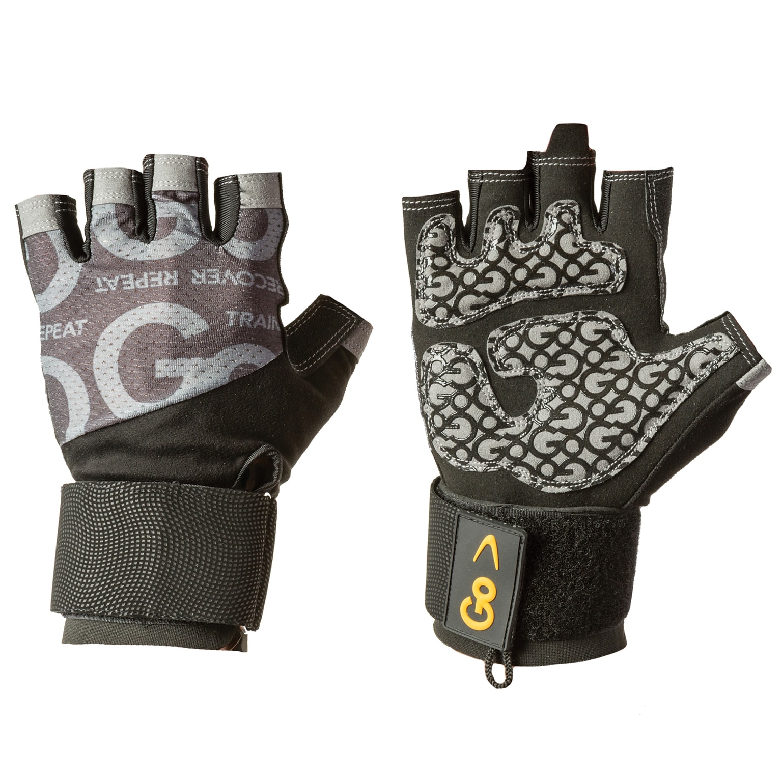 GoFit Pro Gray Trainer Wrist-Wrap Gloves, Large (GF-GTCW-L)