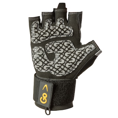 GoFit Pro Gray Trainer Wrist-Wrap Gloves, Large (GF-GTCW-L)