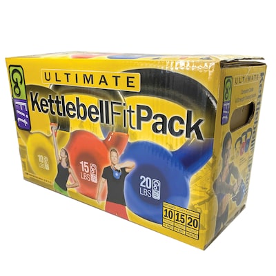 GoFit Ultimate Kettlebell Fit Pack, Multicolored, 3 Pack (GF-KBK3N)