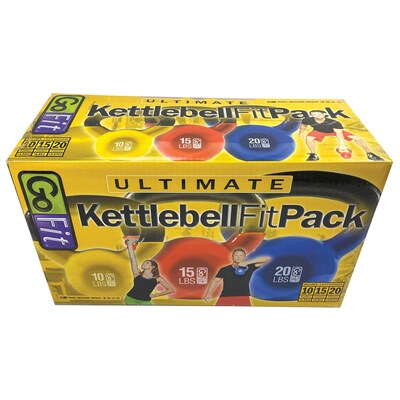 GoFit Ultimate Kettlebell Fit Pack, Multicolored, 3 Pack (GF-KBK3N)
