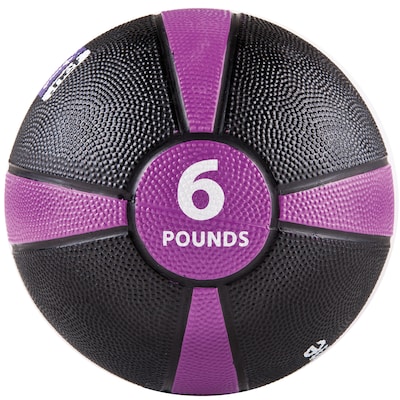 GoFit Black & Purple Medicine Ball, 6 lbs. (GF-MB6)