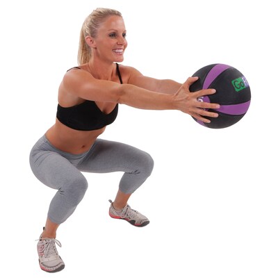 GoFit Black & Purple Medicine Ball, 6 lbs. (GF-MB6)