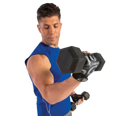 GoFit Men’s Black Premium Leather Elite Trainer Gloves, Large (GF-MLG-L/CAM)