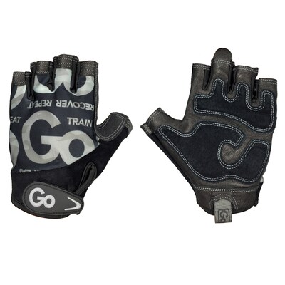 GoFit Mens Black Premium Leather Elite Trainer Gloves, Medium (GF-MLG-M/CAM)
