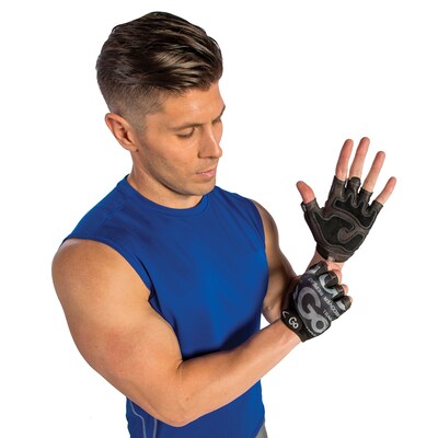 GoFit Men’s Black Premium Leather Elite Trainer Gloves, XL (GF-MLG-XL/CAM)