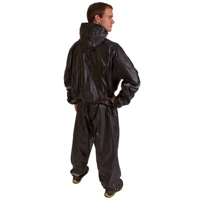GoFit Black 2-Piece Hooded Sweat Suit, Small/Medium (GF-TTH-S/M)