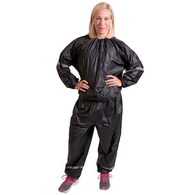 GoFit Black Vinyl Sweat Suit, Small/Medium (GF-TTS-S/M)