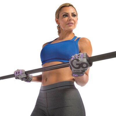 GoFit Pro Women's Purple Trainer Gloves with Padded Go-Tac Palm, Large (GF-WGTC-L/PPL)