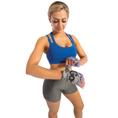 GoFit Pro Women's Purple Trainer Gloves with Padded Go-Tac Palm, Large (GF-WGTC-L/PPL)