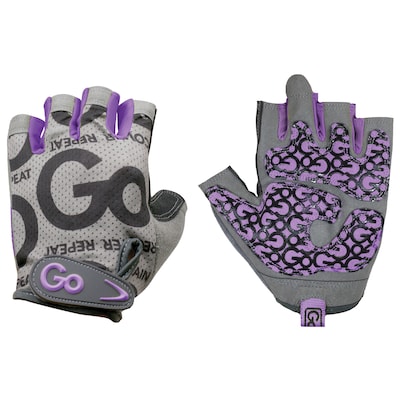 GoFit Pro Womens Purple Trainer Gloves with Padded Go-Tac Palm, Medium (GF-WGTC-M/PPL)