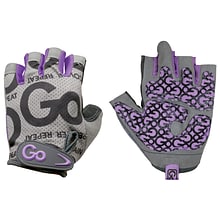 GoFit Pro Womens Purple Trainer Gloves with Padded Go-Tac Palm, Medium (GF-WGTC-M/PPL)