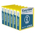 Davis Group Easyview Premium 2 3-Ring View Binders, Yellow, 6/Pack (8413-05-06)