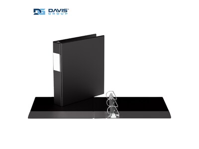 Davis Group Premium Economy 1 1/2" 3-Ring Non-View Binders, D-Ring, Black, 6/Pack (2302-01-06)