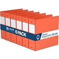 Davis Group Premium Economy 3 3-Ring Non-View Binders, Orange, 6/Pack (2314-19-06)