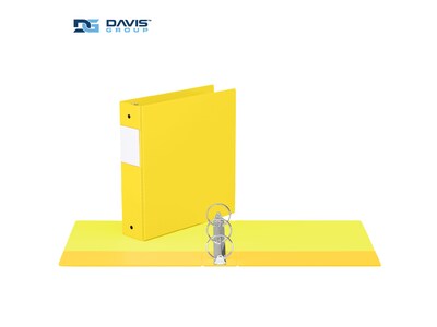 Davis Group Premium Economy 2 3-Ring Non-View Binders, Yellow, 6/Pack (2313-05-06)