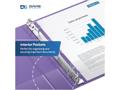 Davis Group Premium Economy 2" 3-Ring Non-View Binders, D-Ring, Purple, 6/Pack (2304-69-06)