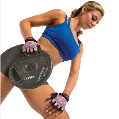 Gofit Large Weightlifting Gloves, Pink Camo (GF-WLG-L/PC)