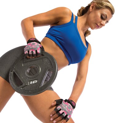 Gofit Women’s Medium Weightlifting Gloves, Pink Camo (GF-WLG-M/PC)
