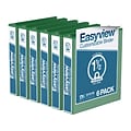 Davis Group Easyview Premium 1 1/2 3-Ring View Binders, Green, 6/Pack (8412-04-06)