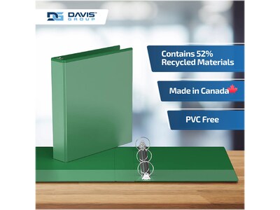 Davis Group Easyview Premium 1 1/2" 3-Ring View Binders, Green, 6/Pack (8412-04-06)