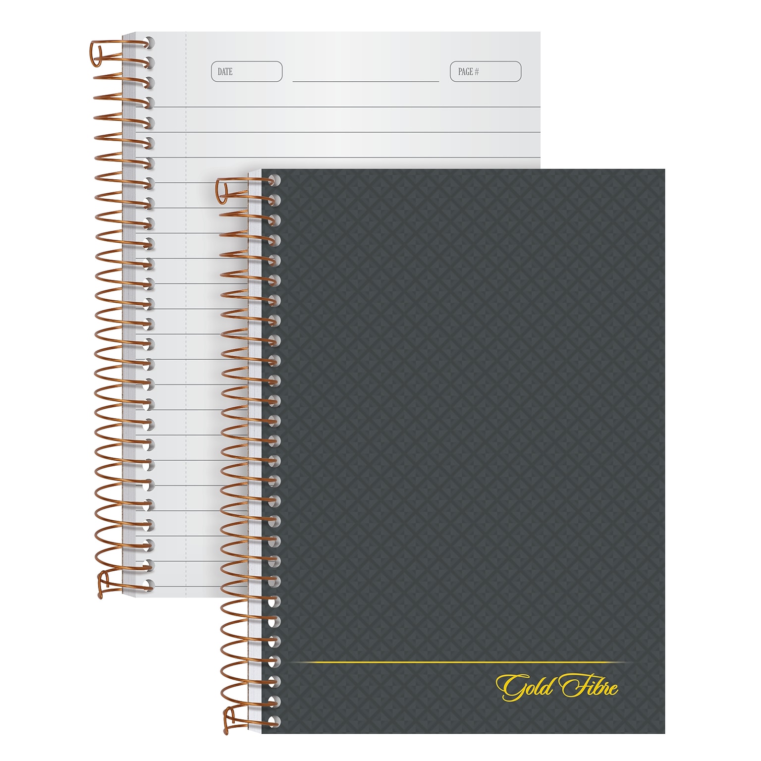 Ampad Gold Fibre Personal Notebook, 7 x 5, College Ruled, 100 Sheets, Gray (20-803)
