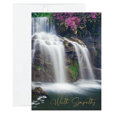 Custom Waterfall Sympathy Cards with Envelopes, 5-5/8" x 7-7/8", 25 Cards per Set