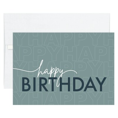 Custom Birthday Happiness Cards with Envelopes, 7-7/8 x 5-5/8, 25 Cards per Set