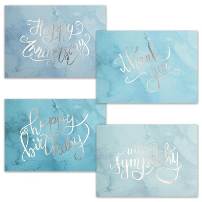 Watercolor Occasions Greeting Card Assortment Pack, 25 Cards and Envelopes