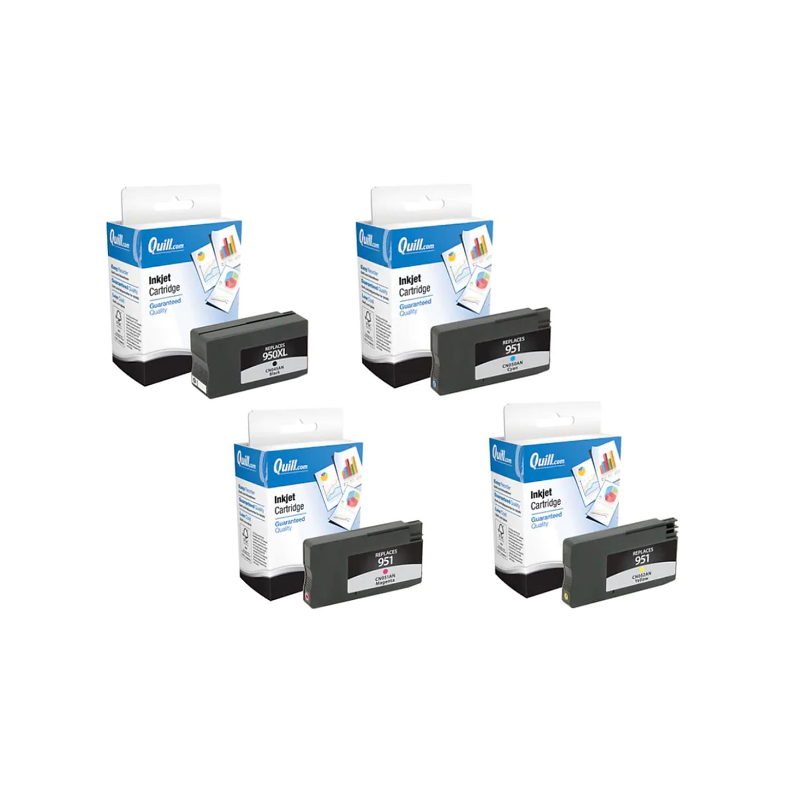 Quill Brand® Remanufactured Black High Yield/Tri-Color Standard Yield Ink Cartridge Replacement for HP 950XL/951, 2/PK