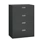 HON Brigade 600 Series 4-Drawer Lateral File Cabinet, Locking, Charcoal, Letter/Legal, 42"W (H694LS)