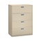 HON Brigade 600 Series 4-Drawer Lateral File Cabinet, Locking, Letter/Legal, Putty/Beige, 42W (HON6