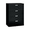 HON Brigade 600 Series 4-Drawer Lateral File Cabinet, Locking, Letter/Legal, Black, 42W (HON694LP)