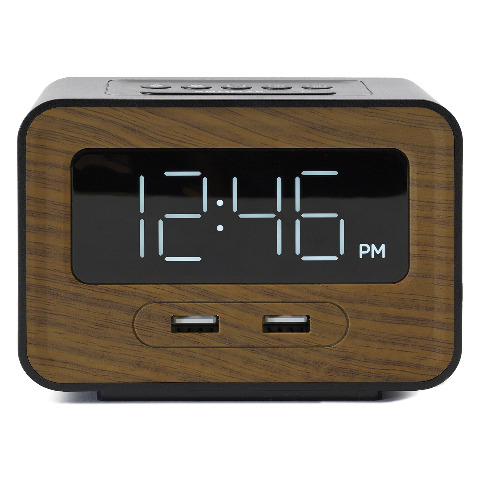 Lumoday Dual USB Alarm Clock, Plastic (LMD14)