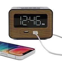 Lumoday Dual USB Alarm Clock, Plastic (LMD14)