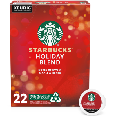 Starbucks Holiday Blend Coffee Keurig® K-Cup® Pods, Medium Roast, 22/Box (SBK12412029CT)