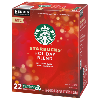 Starbucks Holiday Blend Coffee Keurig® K-Cup® Pods, Medium Roast, 22/Box (SBK12412029CT)