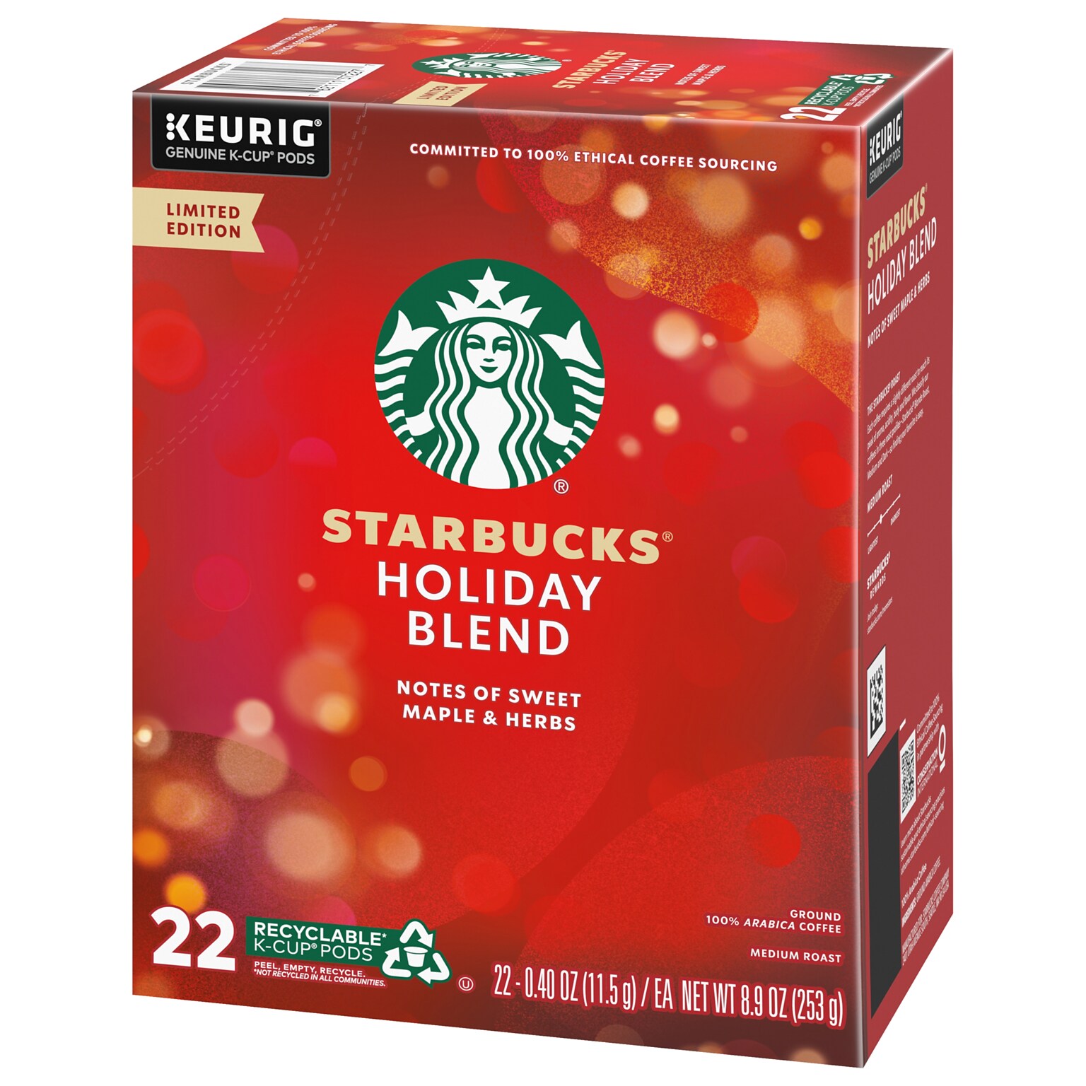 Starbucks Holiday Blend Coffee Keurig® K-Cup® Pods, Medium Roast, 22/Box (SBK12412029CT)