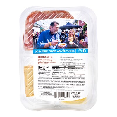 Creminelli Sopressata, Monterey Jack Cheese, Crackers, 2 Oz., 4 Pack